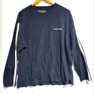 Vintage Abercrombie & Fitch Men's Sweater Size Large Blue and White